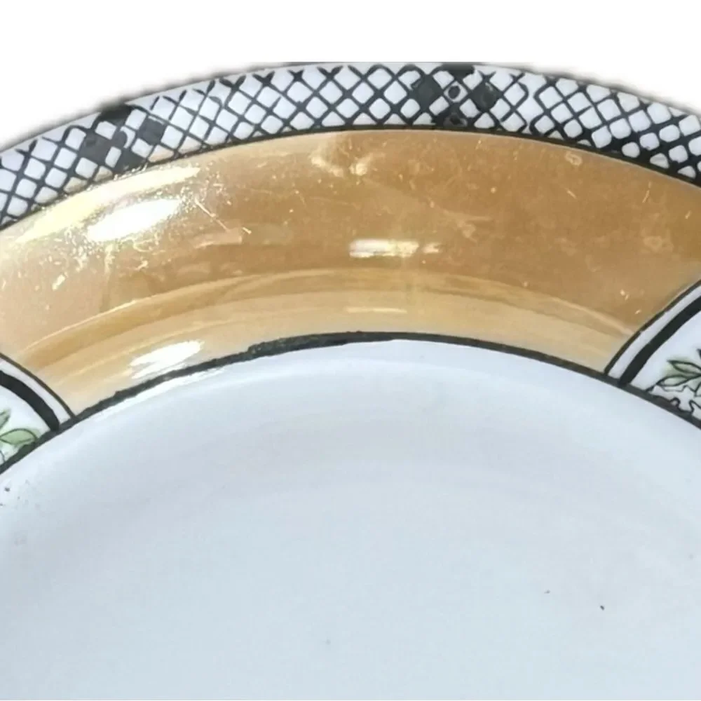Vintage Art Deco Floral Serving Platter with Handles - Mid Century Modern‎ Decor